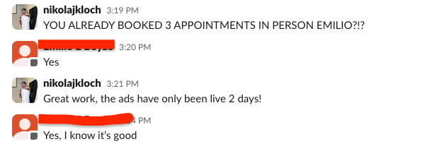 3 appointments booked 2 days in